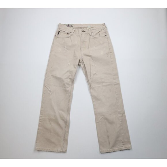 Vtg 90s Y2K Abercrombie & Fitch Mens 30x30 Distressed Extra Heavy Wide Leg Jeans